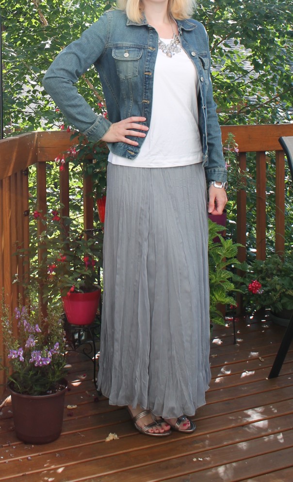 grey maxi skirt